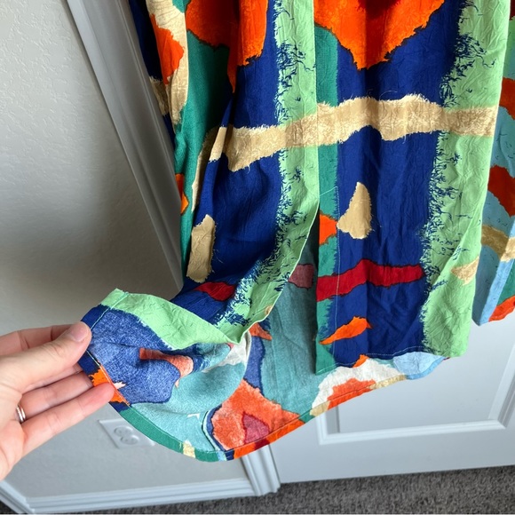 vintage 90s Jams World colorful abstract print midi tank top dress - Picture 5 of 8